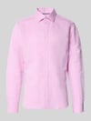 Jake*s Regular Fit Freizeithemd aus Leinen-Mix Rosa