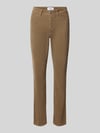 CAMBIO Slim Fit Cordhose aus Baumwoll-Mix Modell 'PIPER CROPPED' Taupe