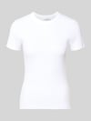 OPUS Regular Fit T-Shirt aus Baumwoll-Mix Weiss