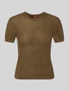 Max Mara Studio Regular Fit Strick-Shirt aus Seiden-Woll-Mix Modell 'MSTLEPRE' Khaki