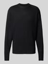 JACK & JONES Strickpullover mit Woll-Anteil Modell 'OLLIE' Black