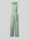 COMMA Jumpsuit van satijn in mouwloos design Mintgroen