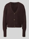 VERO MODA Oversized gebreid jack met v-hals model 'LEA' Chocoladebruin