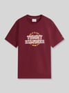 Tommy Hilfiger Regular Fit T-Shirt aus reiner Baumwolle Bordeaux