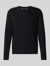 Tommy Hilfiger Regular Fit Pullover aus Baumwoll-Kaschmir-Mix Black