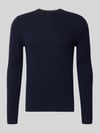 Christian Berg Men Kaschmirpullover mit gerippten Abschlüssen Marine