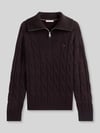 Tommy Hilfiger Relaxed Fit Troyer aus reiner Wolle Schoko