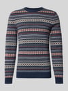 MCNEAL Strickpullover aus Woll-Mix mit Rundhalsausschnitt Dunkelblau