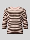 OPUS Strickshirt mit 3/4-Arm Modell 'Punny' Hellrosa