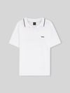 BOSS Green Regular Fit Poloshirt aus Strick Weiss