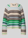 YAS Relaxed Fit Strickpullover mit Woll-Anteil Modell 'BIBI' Gruen