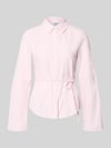JJXX regular fit blouse met strikceintuur model 'CARO' Lichtroze
