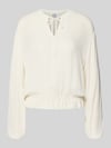 Emily Van den Bergh Bluse aus Viskose mit Schlüsselloch-Ausschnitt Offwhite