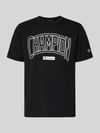 Champion T-shirt met logo en ronde hals Zwart