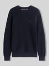 Tommy Hilfiger regular fit gebreide pullover van puur katoen Marineblauw