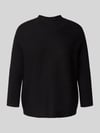 COMMA Strickpullover mit Stehkragen und 3/4-Arm Black