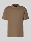 JACK & JONES Regular Fit Poloshirt mit Strukturmuster Modell 'AUSTIN' Taupe