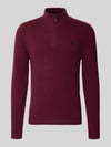 MCNEAL Regular Fit Strickpullover aus reiner Wolle Dunkelrot Melange