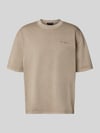 PEGADOR Oversized T-Shirt mit Label-Stitching Graphit
