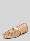 INUOVO Ballerina aus Mesh mit Ziersteinbesatz Modell 'Mary' Gold