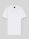 BOSS Green Slim Fit Poloshirt mit Tennisball-Prägung Modell 'PL_TOC GAME1' Weiss