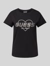 GUESS Activewear T-Shirt mit Strasssteinbesatz Modell 'NARCISO' Black
