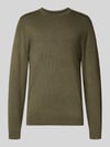 MCNEAL Strickpullover mit gerippten Abschlüssen Oliv Melange