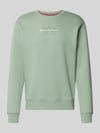 Alpha Industries Bluza z logo i okrągłym dekoltem Limonkowy