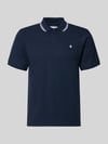 JACK & JONES Regular Fit Poloshirt mit Strukturmuster Modell 'AUSTIN' Dunkelblau