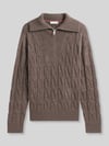 Tommy Hilfiger Relaxed Fit Troyer aus reiner Wolle Taupe