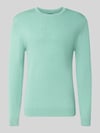 MCNEAL Strickpullover mit geripptem Rundhalsausschnitt Hellgruen Melange
