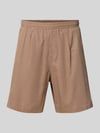REVIEW Loose Fit Shorts aus Baumwoll-Leinen-Mix Taupe