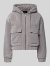 ONLY Regular Fit Bomberjacke mit Kapuze Modell 'SUVA' Mittelgrau Melange