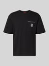 HUGO męski t-shirt o kroju regular fit z czystej bawełny model 'DARRO' Czarny