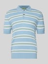 FTC Cashmere Poloshirt van katoen-lyocellmix met kasjmierdeel met geribde boorden Lichtblauw