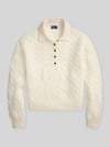 Polo Ralph Lauren Loose Fit Pullover aus Woll-Mix mit Kaschmir-Anteil Offwhite