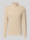 Selected Regular fit coltrui in wafelstructuur, model 'TOM' Offwhite