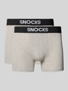 SNOCKS Trunks mit Logo und elastischem Bund im 2er-Pack Mittelgrau Melange