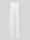 ANGELS Wide fit jeans met parel- en strassteendecoratie Wit