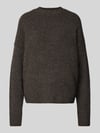 VERO MODA Relaxed Fit Pullover mit Woll-Anteil Modell 'BOOM' Schoko Melange