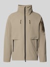 BOSS Green Regular Fit Trainingsjacke mit Label Patch Modell 'OW_GLOBE' Beige