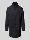 JACK & JONES Premium Lange jas van wolmix met opstaande kraag en steekzakken Antraciet gemêleerd