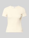 Jake*s Casual T-Shirt mit Wellensaum Beige