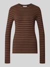 Marc O'Polo Regular fit shirt met lange mouwen van puur katoen Donkerbruin
