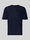Cruna T-Shirt mit geripptem Rundhalsausschnitt Dunkelblau