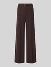 Rinascimento Wide Leg Stoffhose mit Knopfverschluss Dunkelbraun