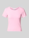 Rich & Royal T-Shirt aus Viskose-Mix in Ripp-Optik Rosa