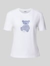 Liu Jo White Slim Fit T-Shirt mit Ziersteinbesatz Weiss