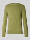 MCNEAL Strickpullover aus Baumwoll-Kaschmir-Mix mit Rundhalsausschnitt Oliv Melange