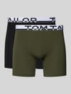 Tom Tailor Slim Fit Trunks mit Label-Schriftzug am Bund im 2er-Pack Khaki